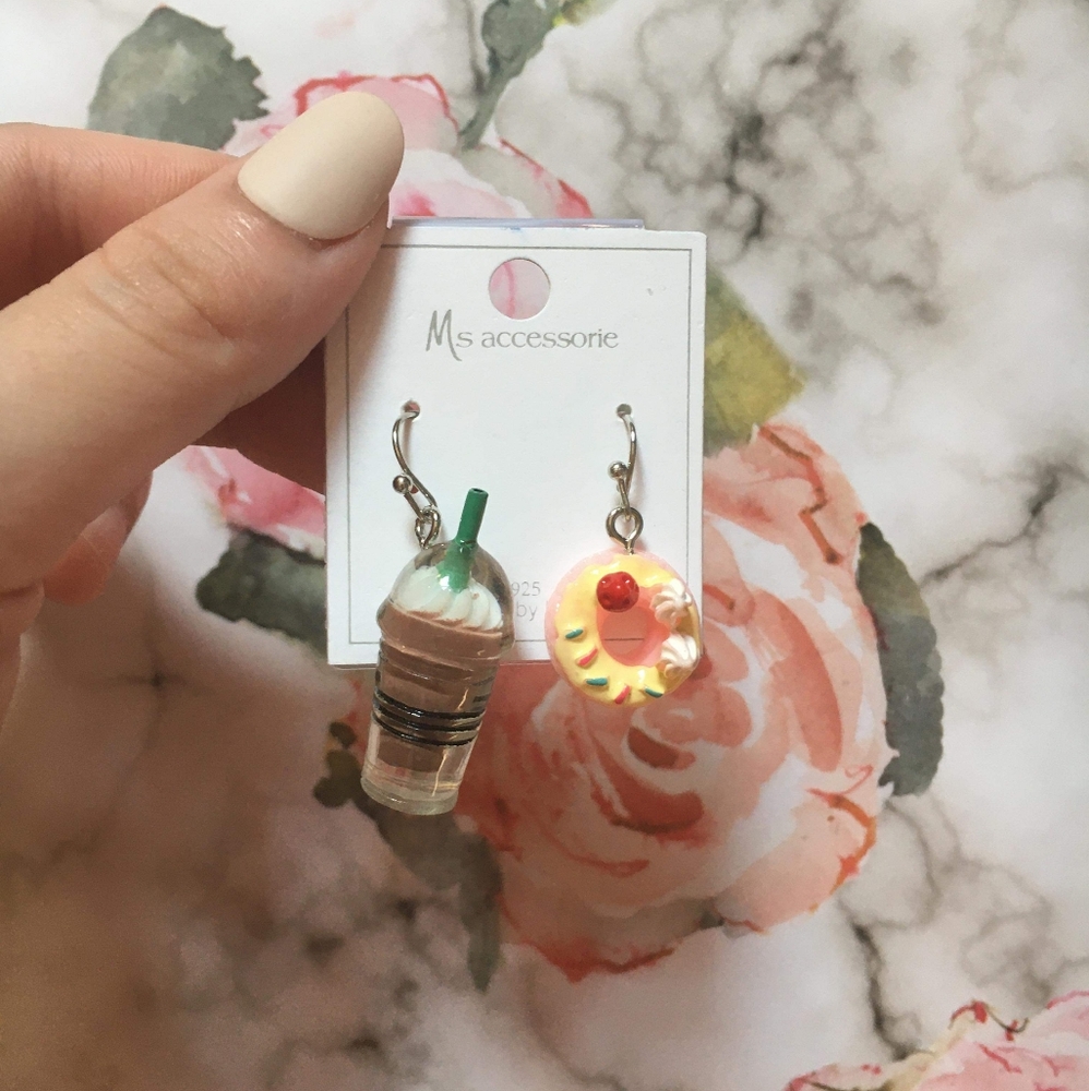Cute coffee and donut earrings